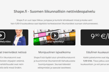 Shape.fi liikuntapalvelu painonhallinnan tueksi